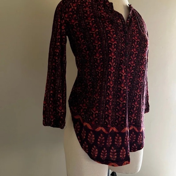 New with Tag Women’s Lucky Brand Paisley Blouse Hot Deal - Picture 2 of 12